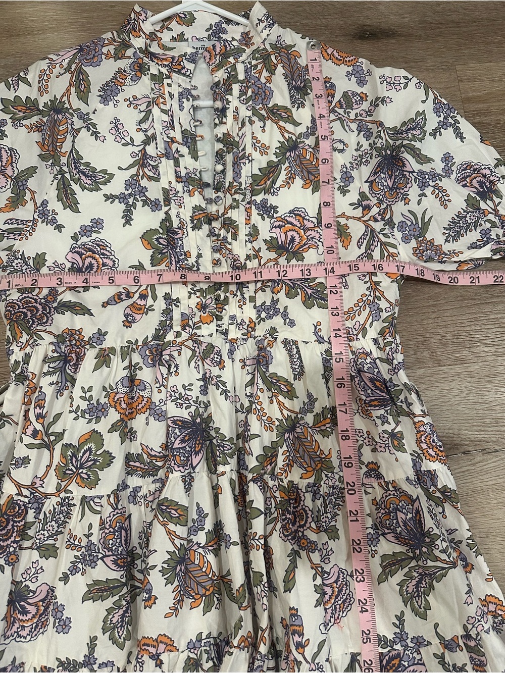 Hermoza Louisa Tunic Short Sleeve Floral Dress Size Large - Picture 14 of 14